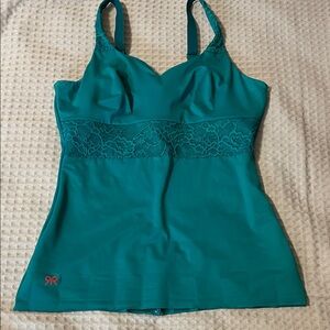 Ruby Ribbon Emptess Teal Lace Trim Women’s Camisole